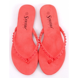 Infradito con borchie piramidali DD26 Red rosso 2