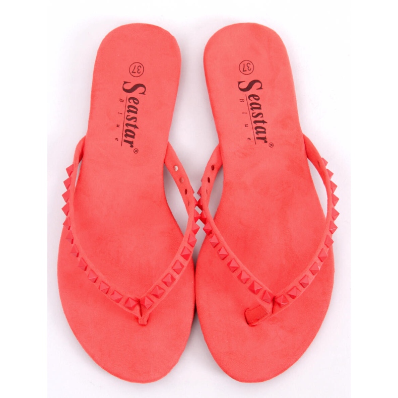 Infradito con borchie piramidali DD26 Red rosso 2