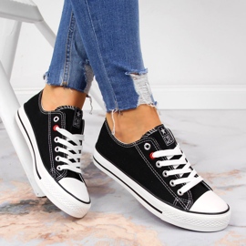 Sneakers basse in tessuto nero NEWS 1