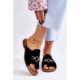 Lewski Shoes Pantofole in pelle scamosciata da donna Leewski Shoes 3226 nere nero 1