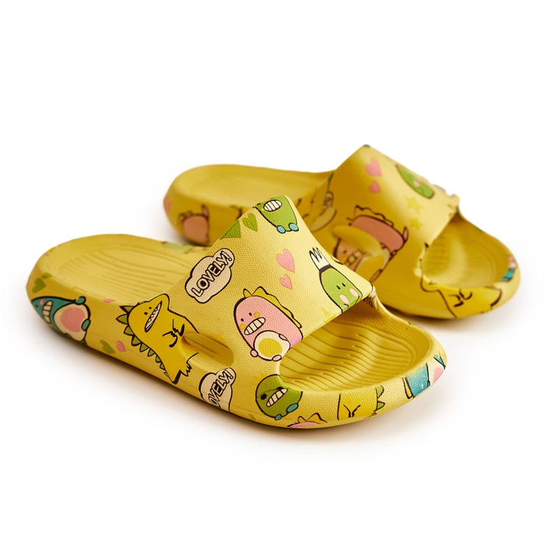 WJ1 Ciabatte Bambini Leggere Dinosauri Giallo Astro 4