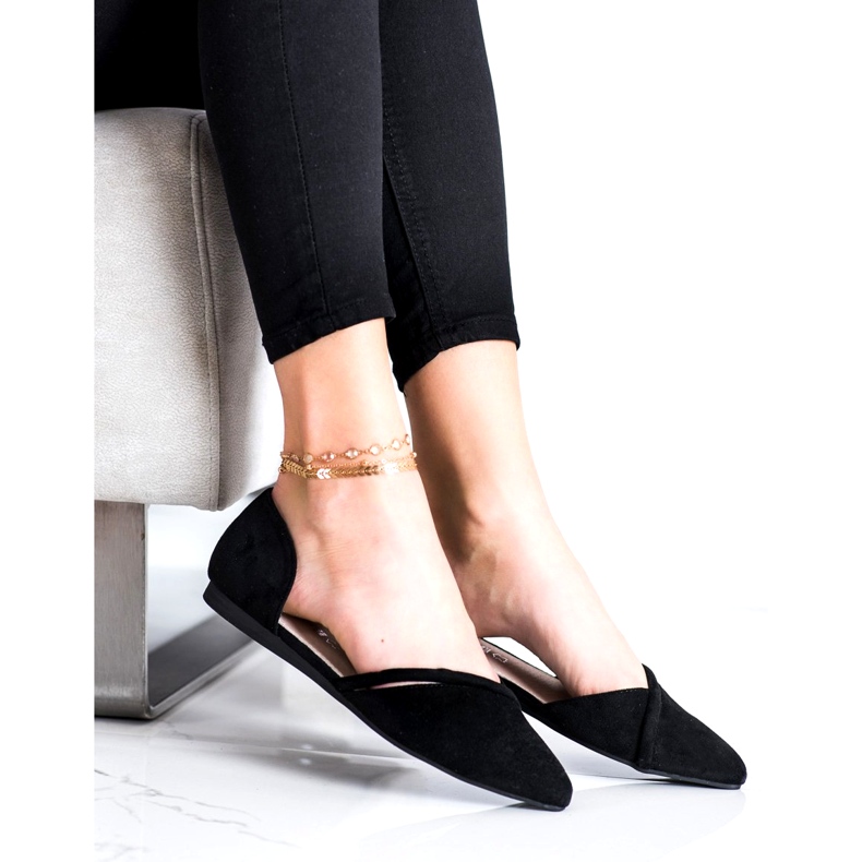 Goodin Ballerine scamosciate con cut-out nero 3