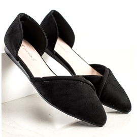 Goodin Ballerine scamosciate con cut-out nero 1