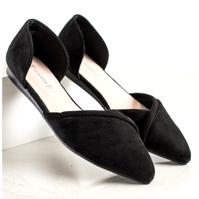 Goodin Ballerine scamosciate con cut-out nero 1