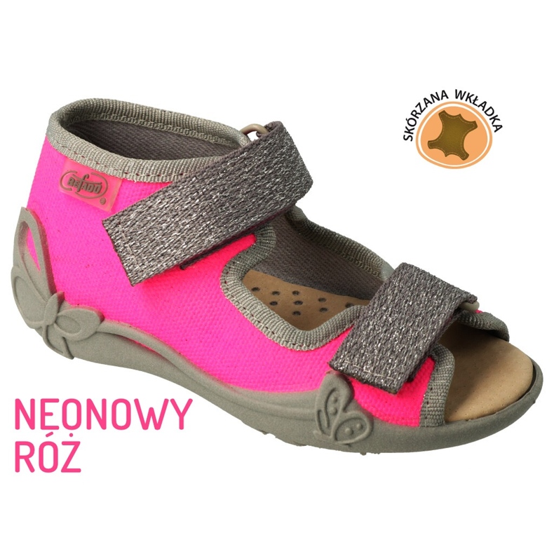 Scarpe per bambini Befado 342P032 rosa d'argento grigio 4