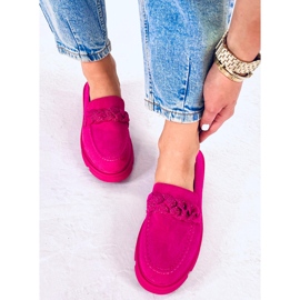 BM Mocassini con plateau in pelle scamosciata di Deyn Fuchsia rosa 1