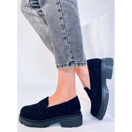 Mocassini con plateau in camoscio di Jayne Black nero 2