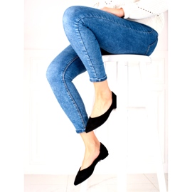 Ballerine nere da donna realizzate in pelle scamosciata ecologica nero 1