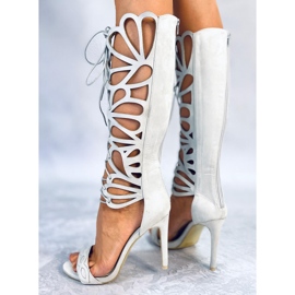 BM Miranda Sandalo gladiatore stiletto grigio 1