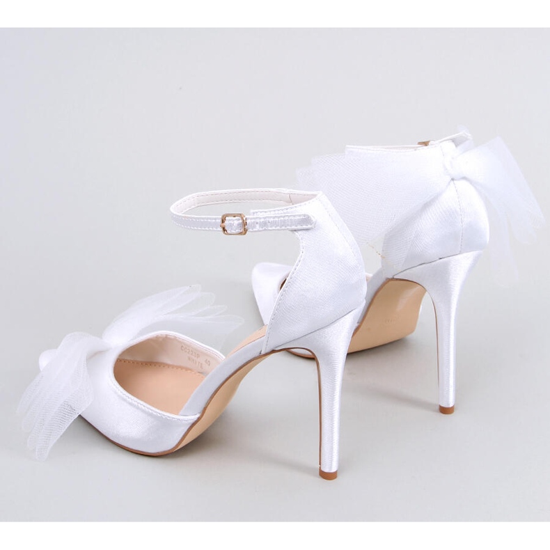 BM Sheena - Tacchi a spillo con fiocco in tulle bianco bianca 1