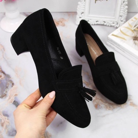 Scarpe stringate da donna in camoscio nero di Sergio Leone 1