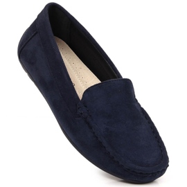 Evento Mocassini da donna in camoscio blu navy 1