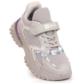 Scarpe sportive da bambina grigie con plateau NEWS grigio 1