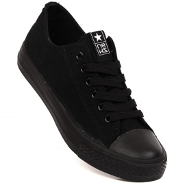 Sneakers basse nere NEWS nero 1