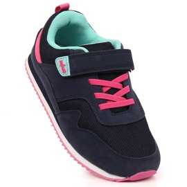 Scarpe sportive da bambina con velcro blu navy Befado 1