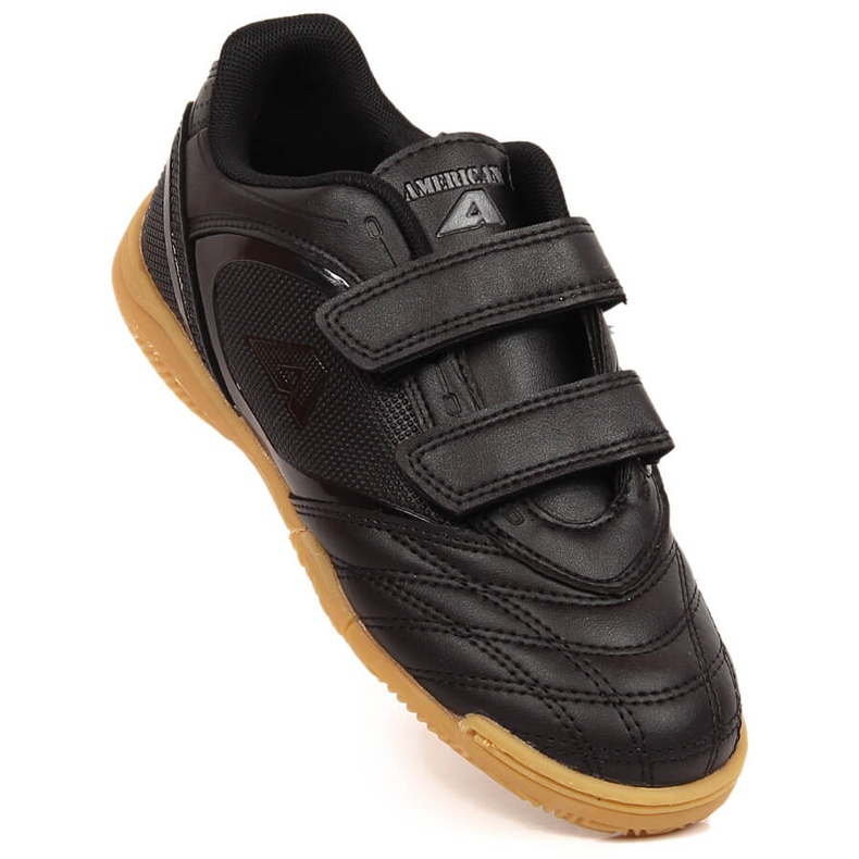 Scarpe indoor da bambino nere American Club con velcro nero 1