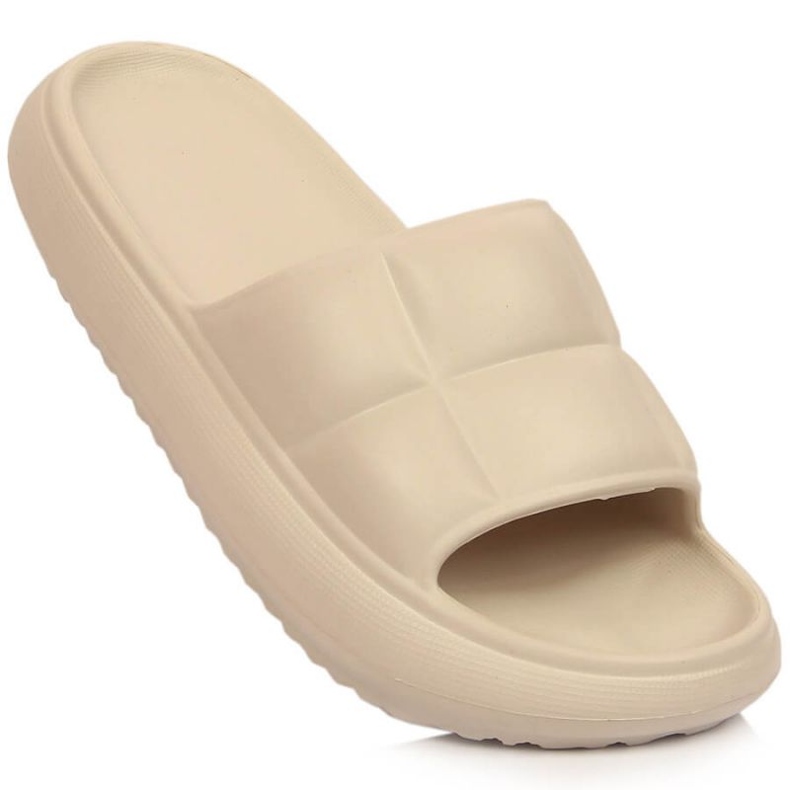 Pantofole con piattaforma trapuntata Vinceza W JAN172B beige 1