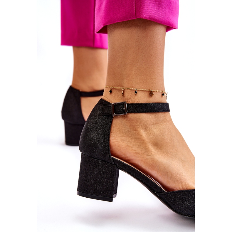 PG1 Décolleté lucidi alla moda con tacco basso Leilany nero 2