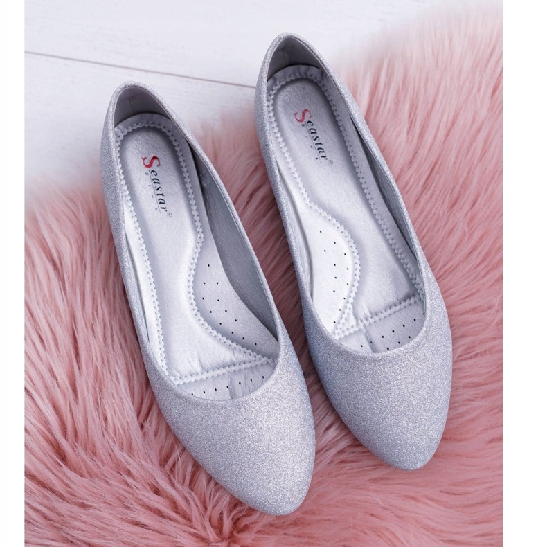 Ballerine argento glitterate da donna 2