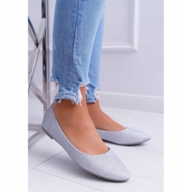 Ballerine argento glitterate da donna 1