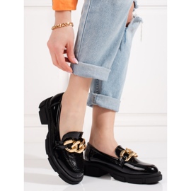 Goodin Scarpe Shelovet nere da donna con catena d'oro nero 1