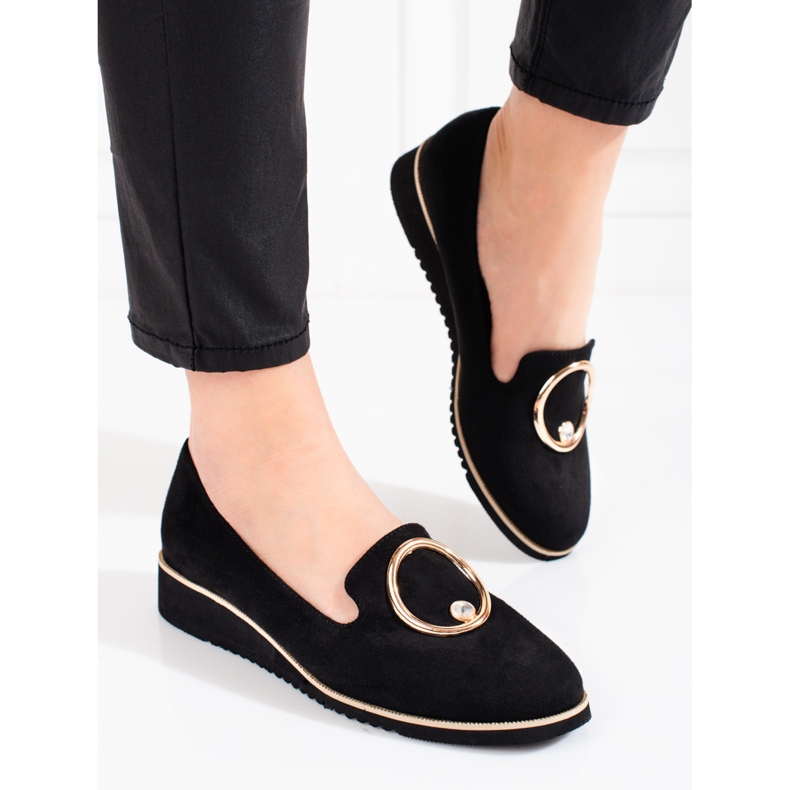BM Mocassini da donna Shelovet in camoscio nero 1