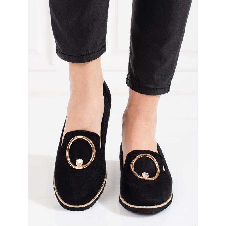BM Mocassini da donna Shelovet in camoscio nero 2