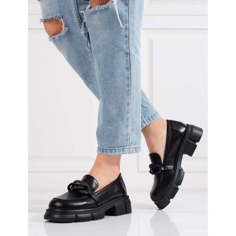 Goodin Mocassini da donna Shelovet con catena nera nero 2