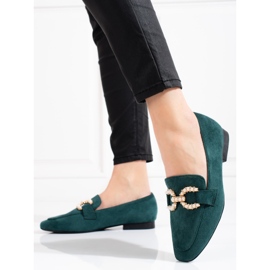 Mocassini donna Shelovet verdi con decoro verde 1