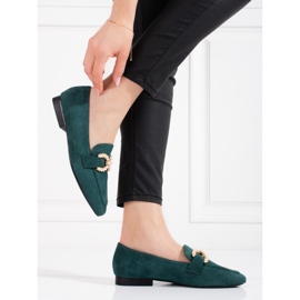 Mocassini donna Shelovet verdi con decoro verde 2
