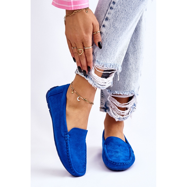 Mocassini Scamosciati Donna Blu Morreno 2