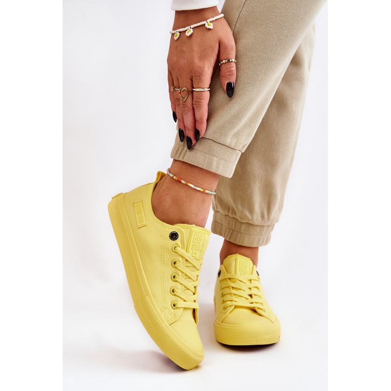Sneakers basse classiche da donna Big Star LL274026 gialle giallo 2