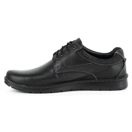 Kampol Scarpe casual da uomo in pelle 13/27 faccia nera nero 1