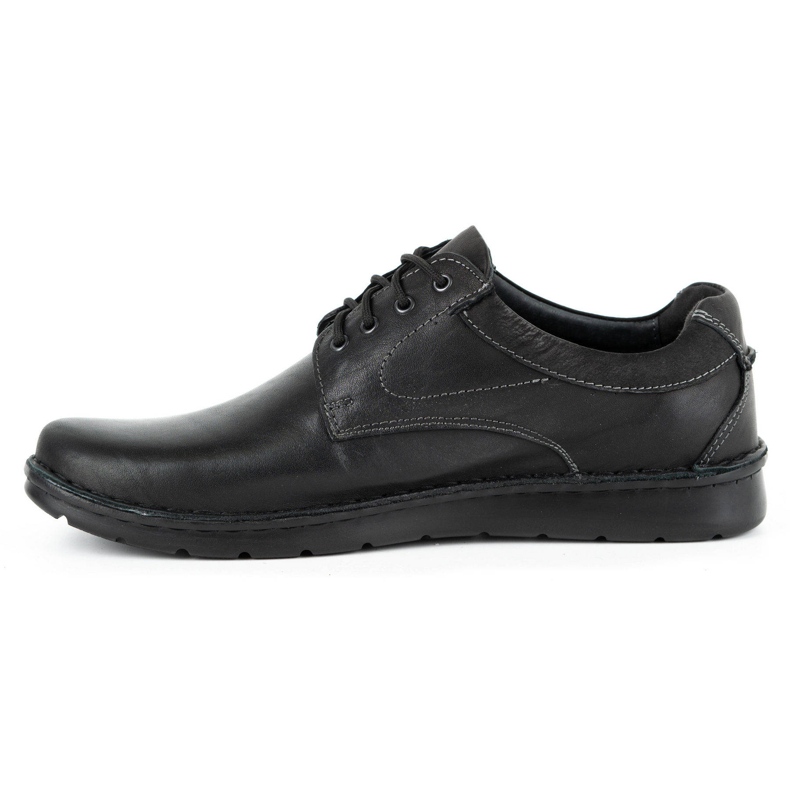 Kampol Scarpe casual da uomo in pelle 13/27 faccia nera nero 1