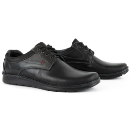 Kampol Scarpe casual da uomo in pelle 13/27 faccia nera nero 2