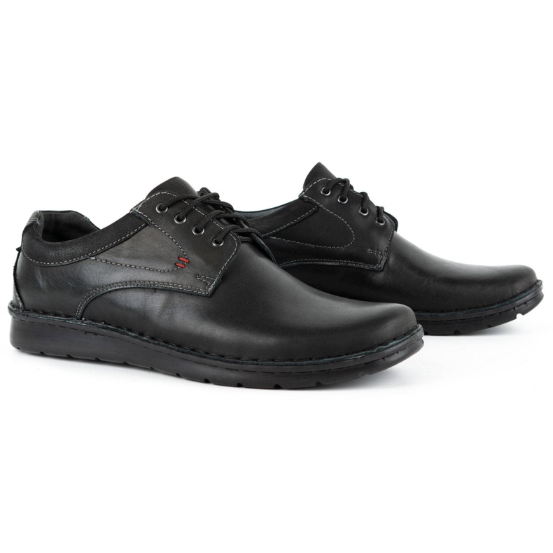 Kampol Scarpe casual da uomo in pelle 13/27 faccia nera nero 2