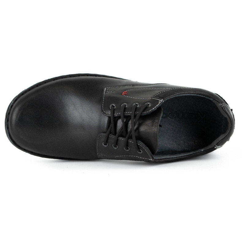 Kampol Scarpe casual da uomo in pelle 13/27 faccia nera nero 4