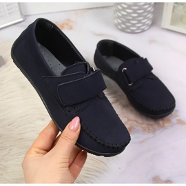 Mocassini da bambino con velcro blu navy Kornecki 6804 1