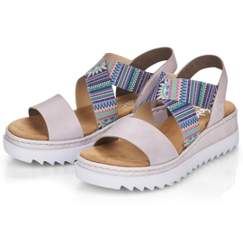 Sandali da donna Rieker V44G8-30 con elastici colorati multicolore 2