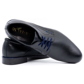 Olivier Scarpe da uomo in pelle da cerimonia 277 nere con blu nero 3