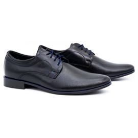 Olivier Scarpe da uomo in pelle da cerimonia 277 nere con blu nero 2