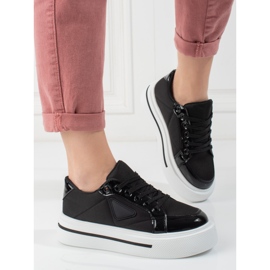 Scarpe sportive da donna nere con plateau Shelovet nero 2