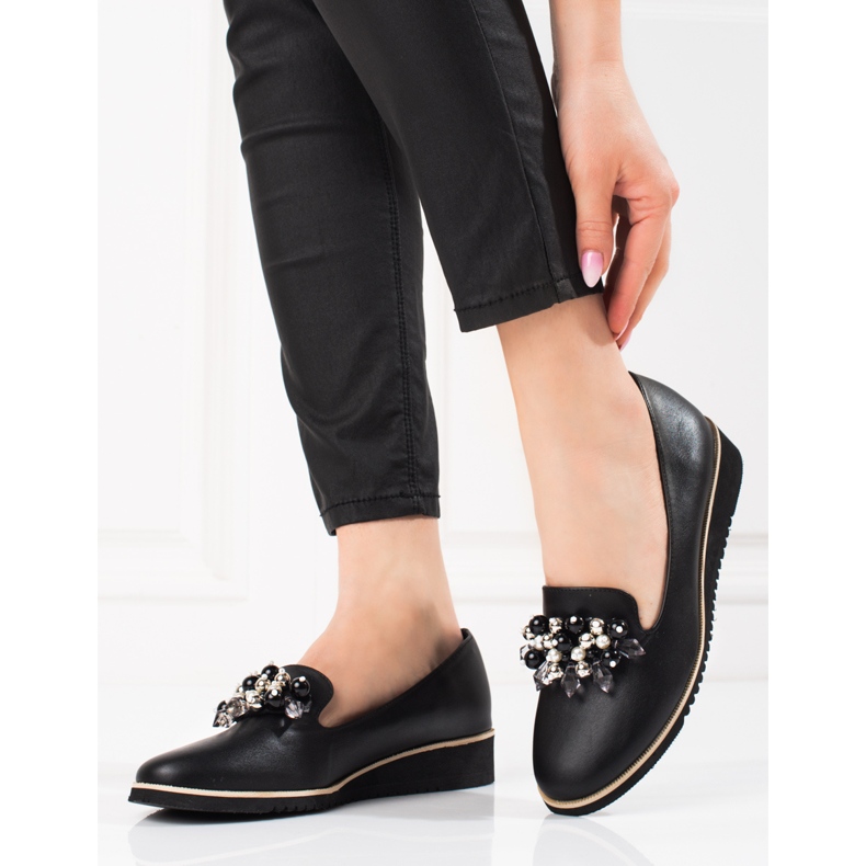 Goodin Scarpe da donna alla moda Shelovet realizzate in pelle ecologica nero 1