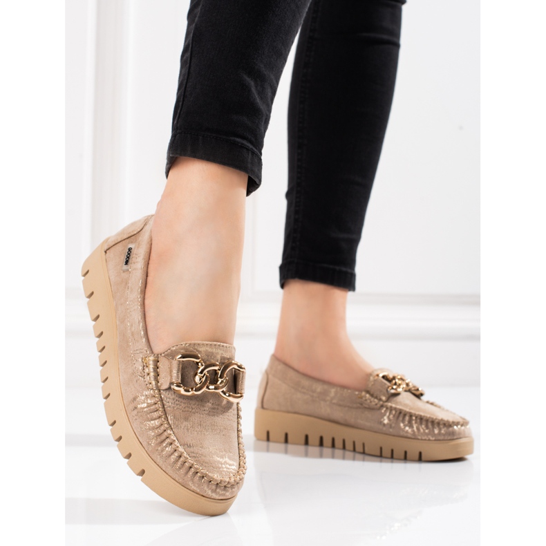 Goodin Mocassini da donna Shelovet oro-beige d'oro 1