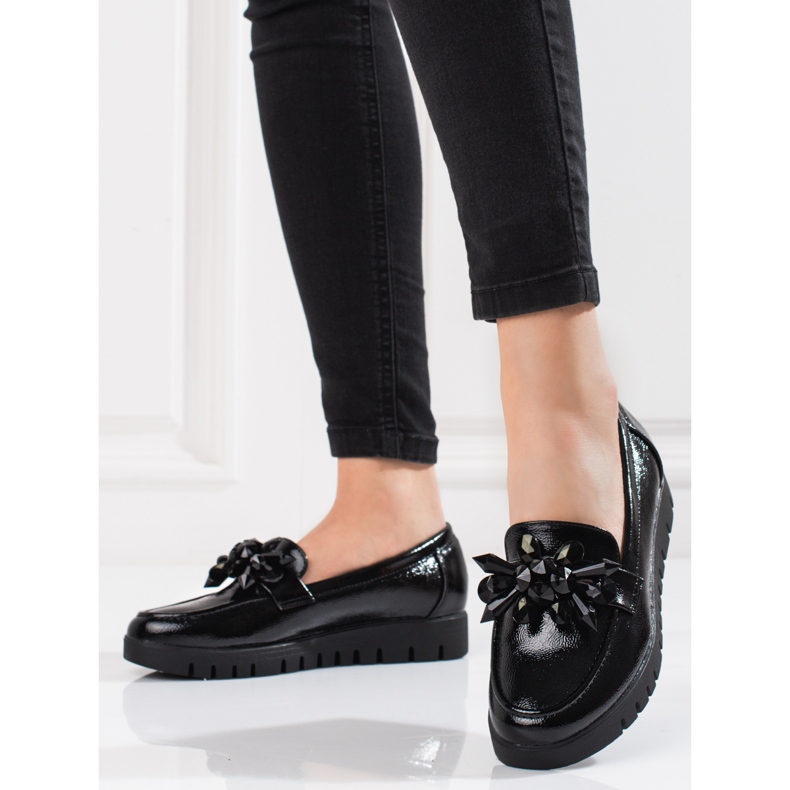 Goodin Mocassini donna Shelovet neri con cristalli nero 1