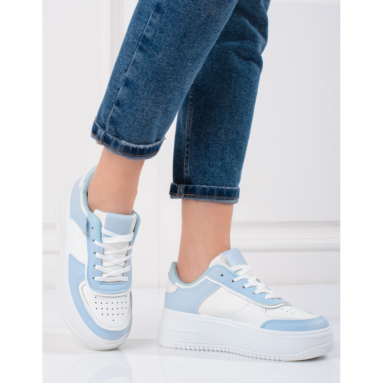 Sneakers da donna Shelovet bianche e blu bianco 1