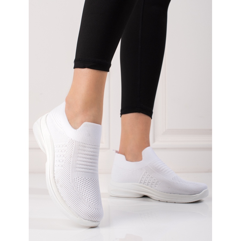 Scarpe sportive da donna Shelovet in tessuto bianco 1