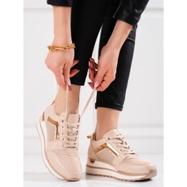 Sneakers Shelovet da donna beige alla moda 1