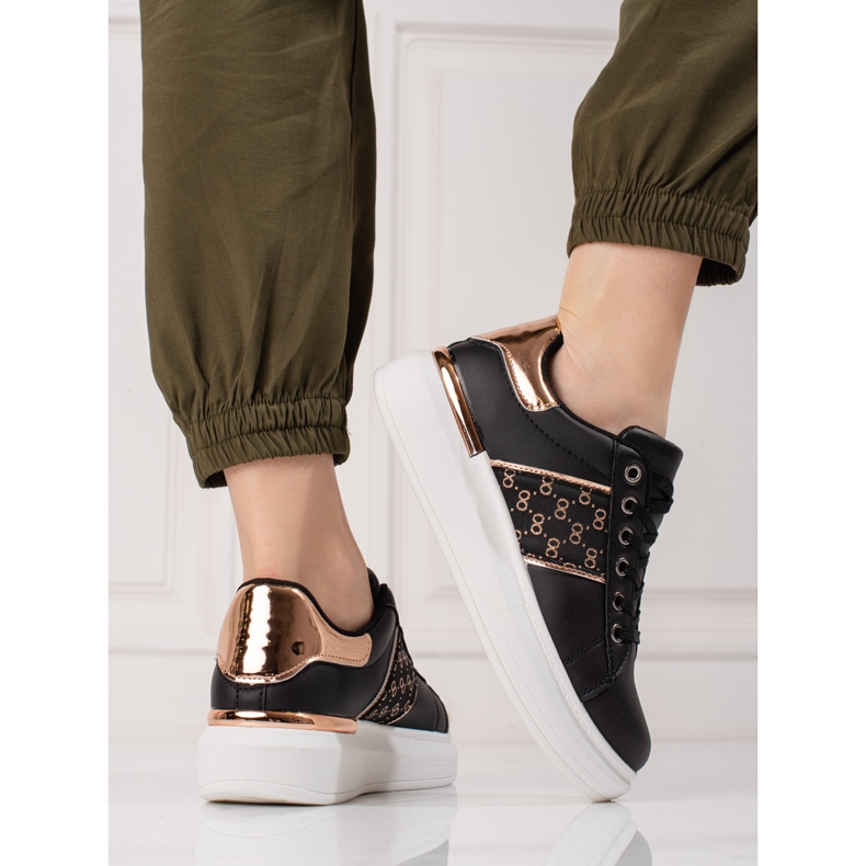 Shelovet scarpe sportive nere con plateau nero 2