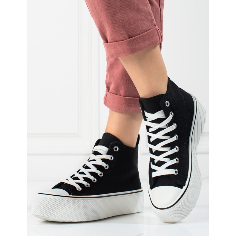 Sneakers alte Shelovet nere da donna nero 1